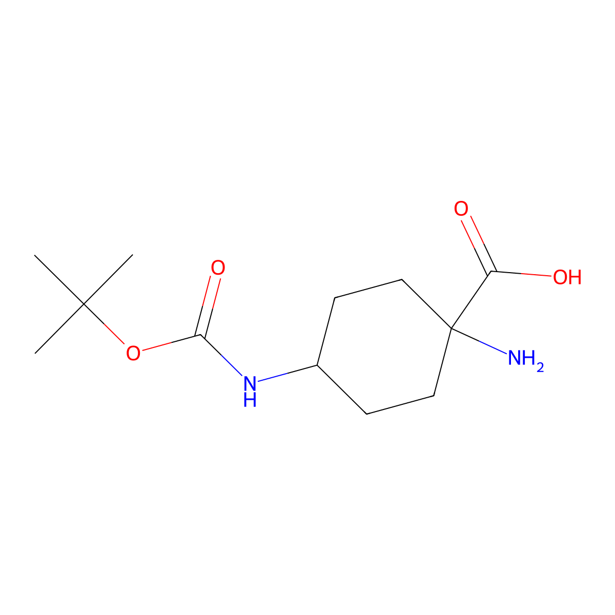 4-(Boc-amino)-1-amino-cyclohexanecarboxylic acid molecular structure, CAS 1890129-94-8