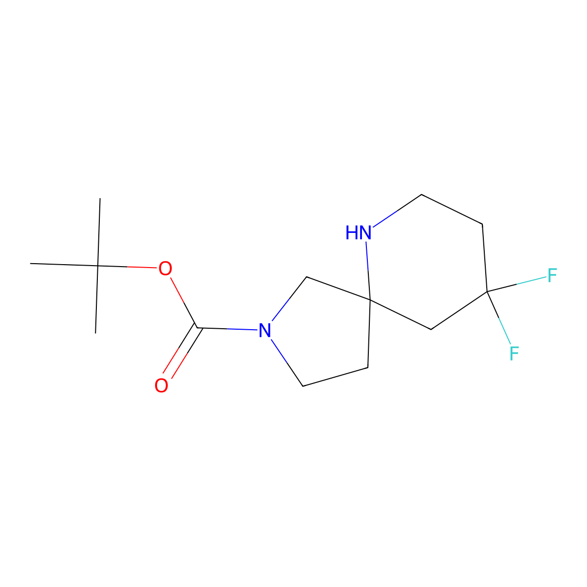 tert-Butyl 9,9-difluoro-2,6-diazaspiro[4.5]decane-2-carboxylate molecular structure, CAS 1890130-78-5