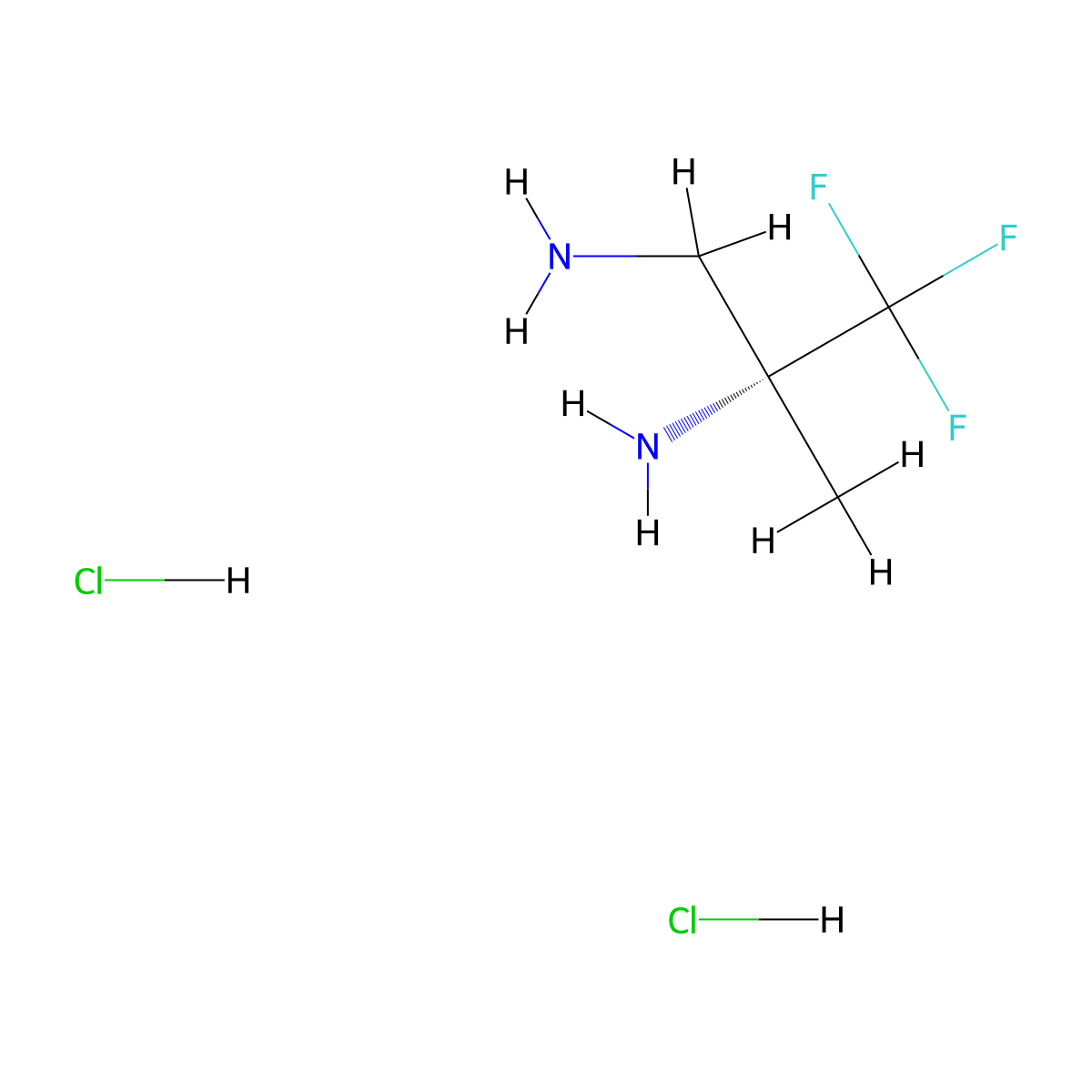 (2R)-3,3,3-Trifluoro-2-methylpropane-1,2-diamine dihydrochloride molecular structure, CAS 1890132-29-2