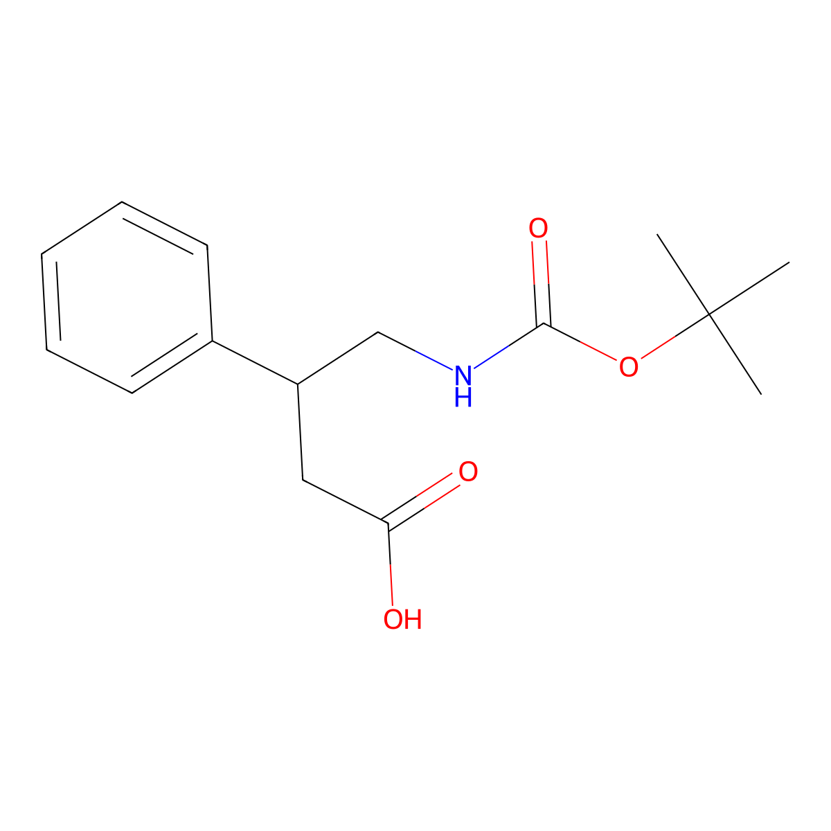 4-((Tert-butoxycarbonyl)amino)-3-phenylbutanoic acid molecular structure, CAS 189014-01-5