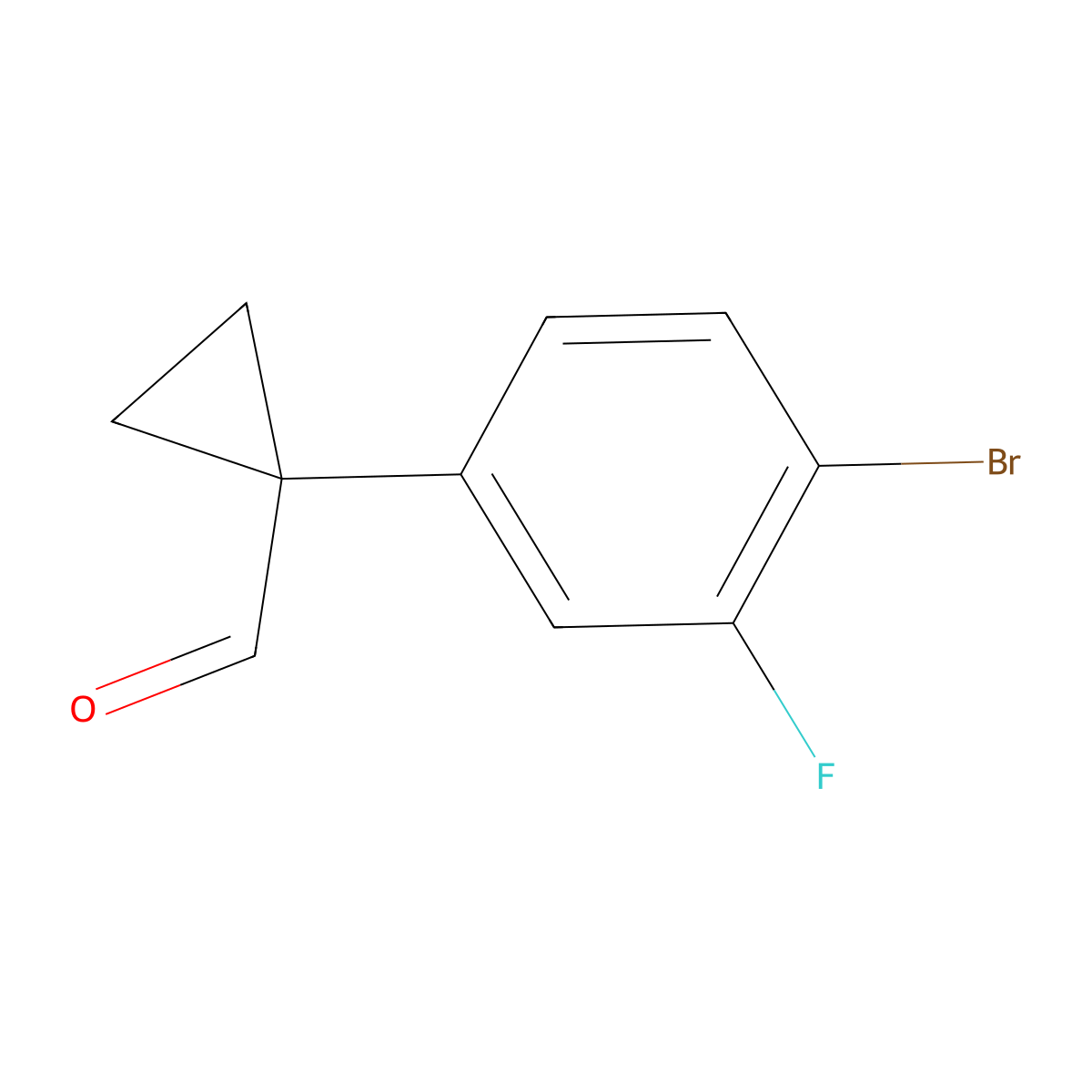 1-(4-Bromo-3-fluorophenyl)cyclopropanecarbaldehyde molecular structure, CAS 1890151-25-3