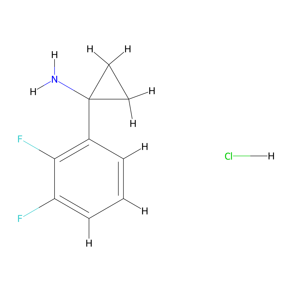 1-(2,3-Difluorophenyl)cyclopropanamine hydrochloride molecular structure, CAS 1890151-61-7