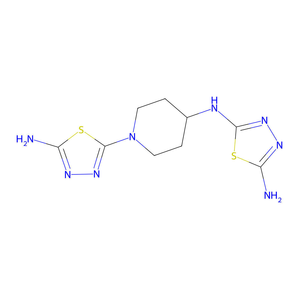 N2-(1-(5-Amino-1,3,4-thiadiazol-2-YL)piperidin-4-YL)-1,3,4-thiadiazole-2,5-diamine molecular structure, CAS 1890170-26-9