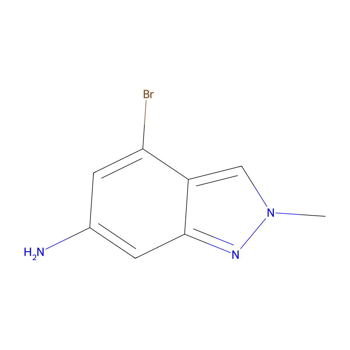 4-bromo-2-methyl-2H-indazol-6-amine molecular structure, CAS 1890173-51-9