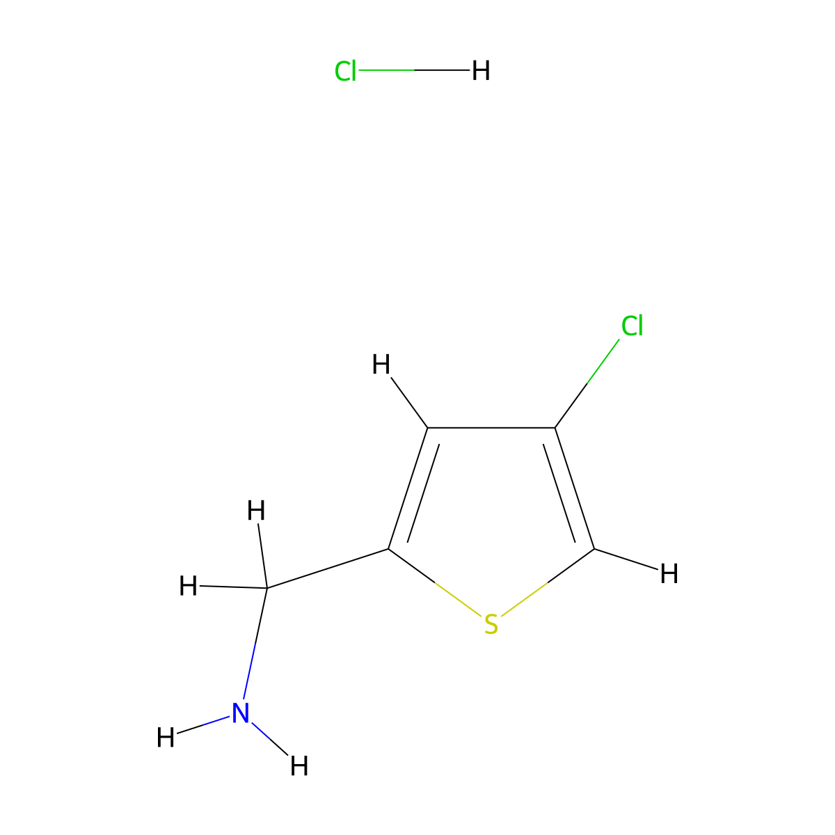 (4-Chlorothiophen-2-yl)methanamine hydrochloride molecular structure, CAS 1890186-49-8
