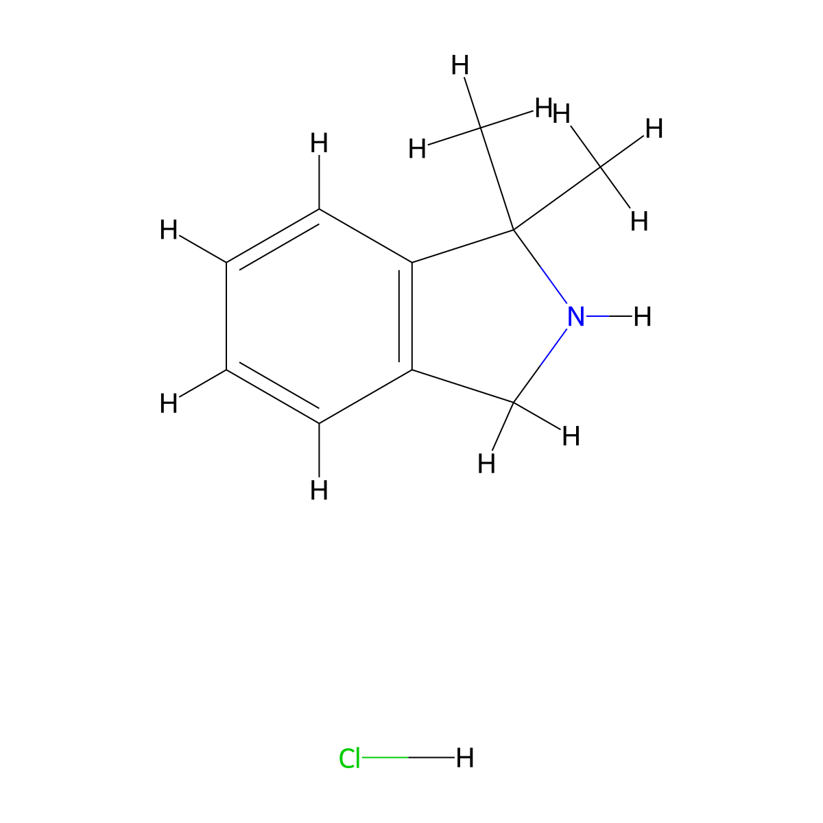 1,1-dimethyl-2,3-dihydro-1H-isoindole hydrochloride molecular structure, CAS 189019-64-5