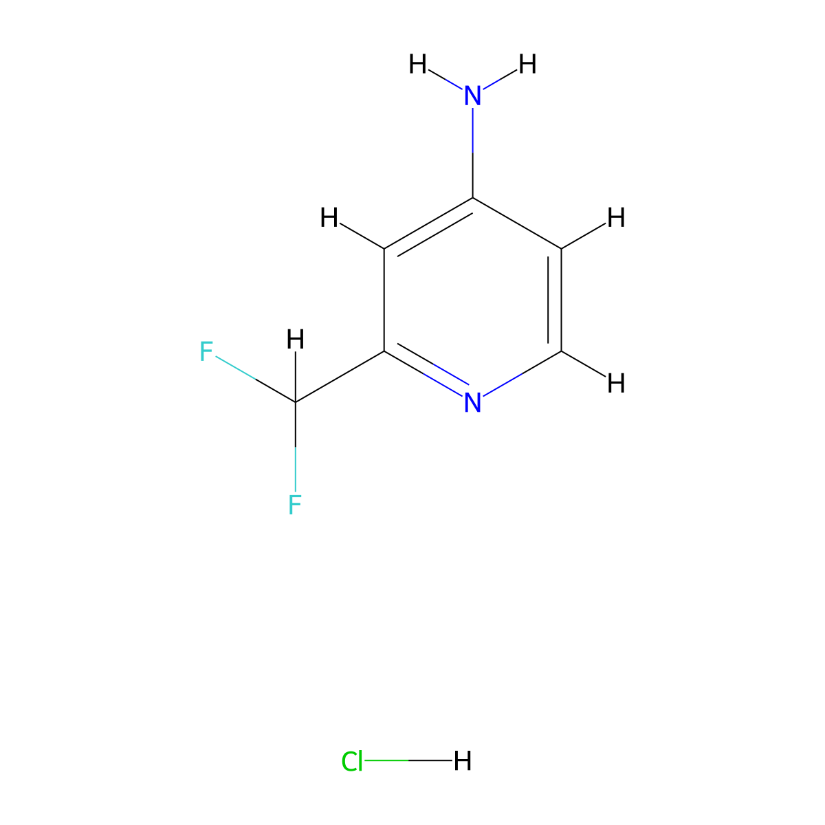 2-(Difluoromethyl)pyridin-4-amine hydrochloride molecular structure, CAS 1890194-45-2