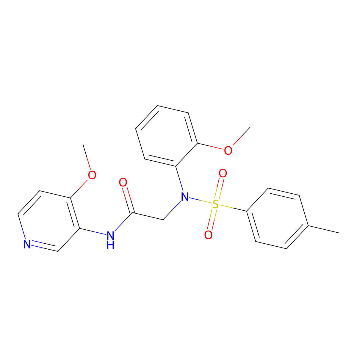 2-((N-(2-Methoxyphenyl)-4-methylphenyl)sulfonamido)-N-(4-methoxypyridin-3-yl)acetamide molecular structure, CAS 1890208-58-8