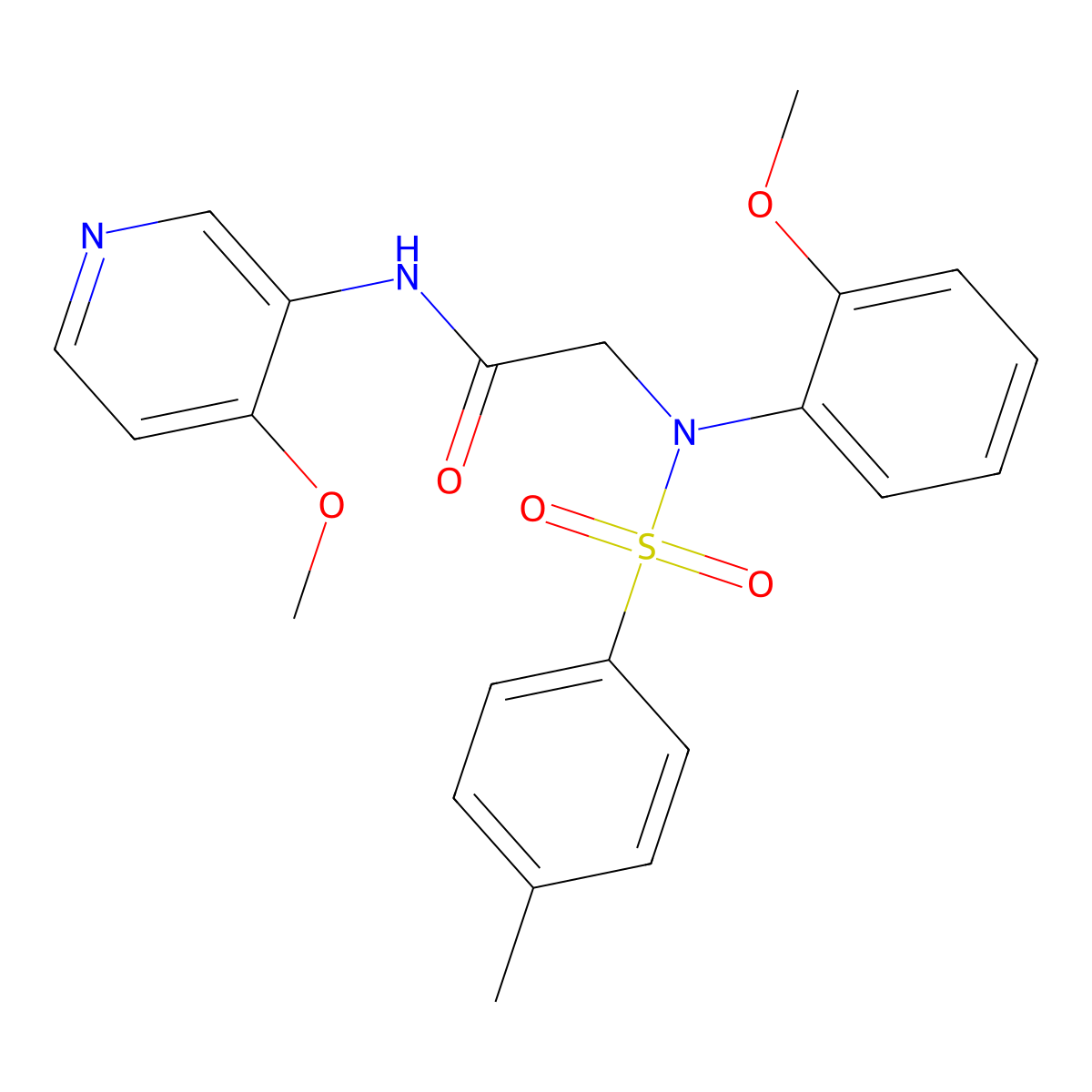2-((N-(2-Methoxyphenyl)-4-methylphenyl)sulfonamido)-N-(4-methoxypyridin-3-yl)acetamide molecular structure, CAS 1890208-58-8