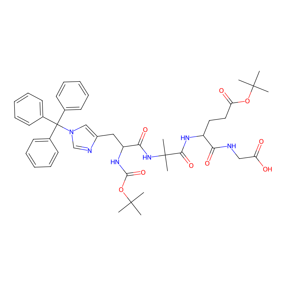 Boc-his(trt)-aib-glu(otbu)-gly-OH molecular structure, CAS 1890228-73-5