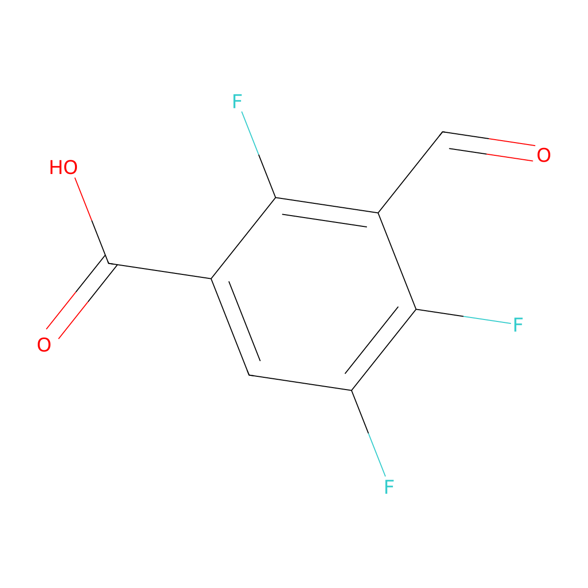 2,4,5-Trifluoro-3-formylbenzoic acid molecular structure, CAS 189025-00-1