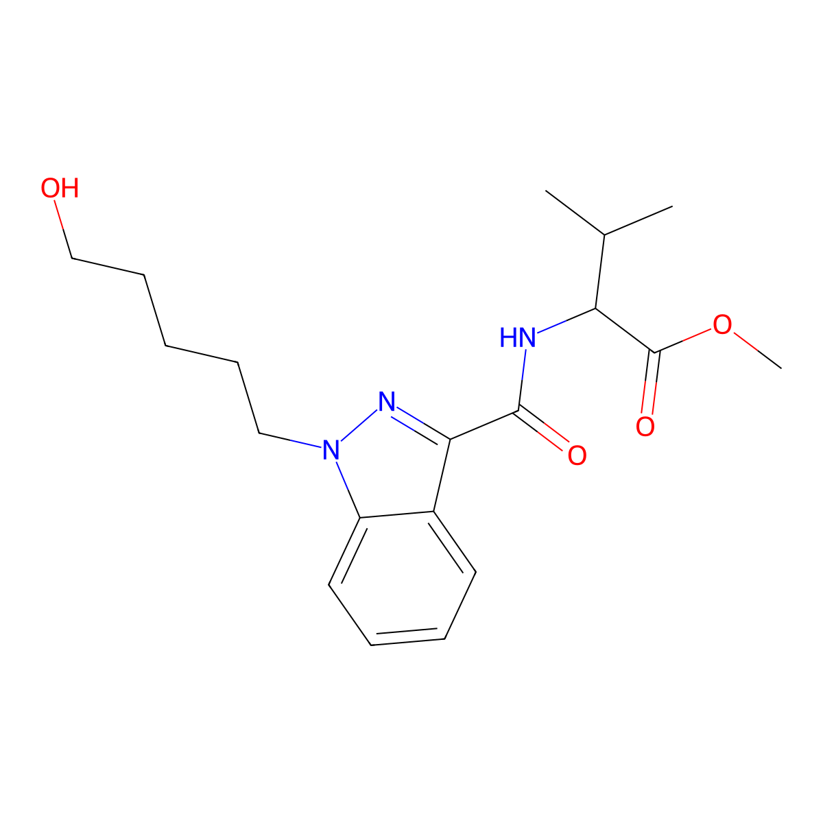N-[[1-(5-hydroxypentyl)-1H-indazol-3-yl]carbonyl]-L-valine,methylester molecular structure, CAS 1890250-14-2