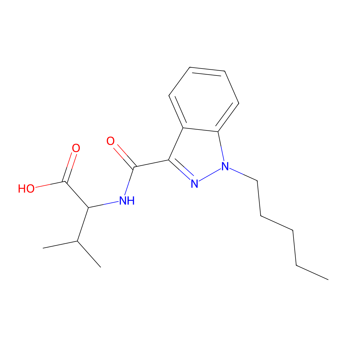 N-[(1-pentyl-1H-indazol-3-yl)carbonyl]-L-valine molecular structure, CAS 1890250-16-4