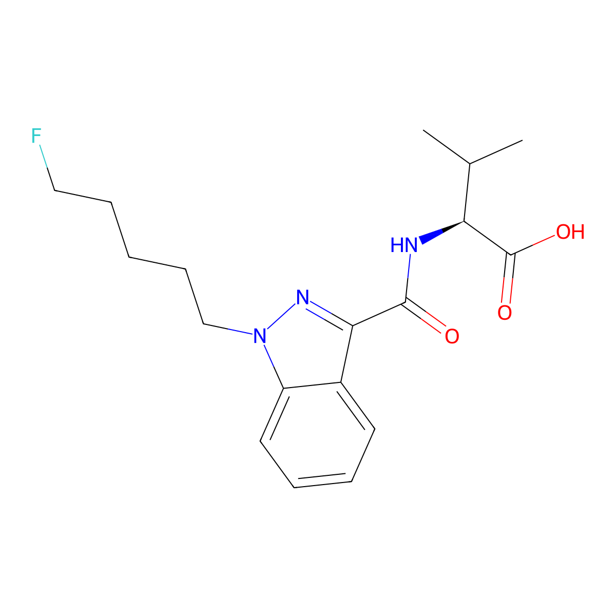(1-(5-fluoropentyl)-1H-indazole-3-carbonyl)-L-valine molecular structure, CAS 1890250-19-7