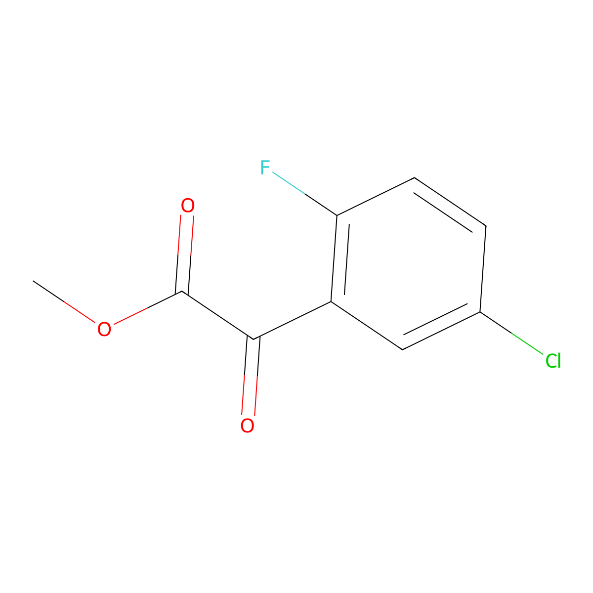 Methyl 5-chloro-2-fluoro-alpha-oxobenZeneacetate molecular structure, CAS 1890250-72-2