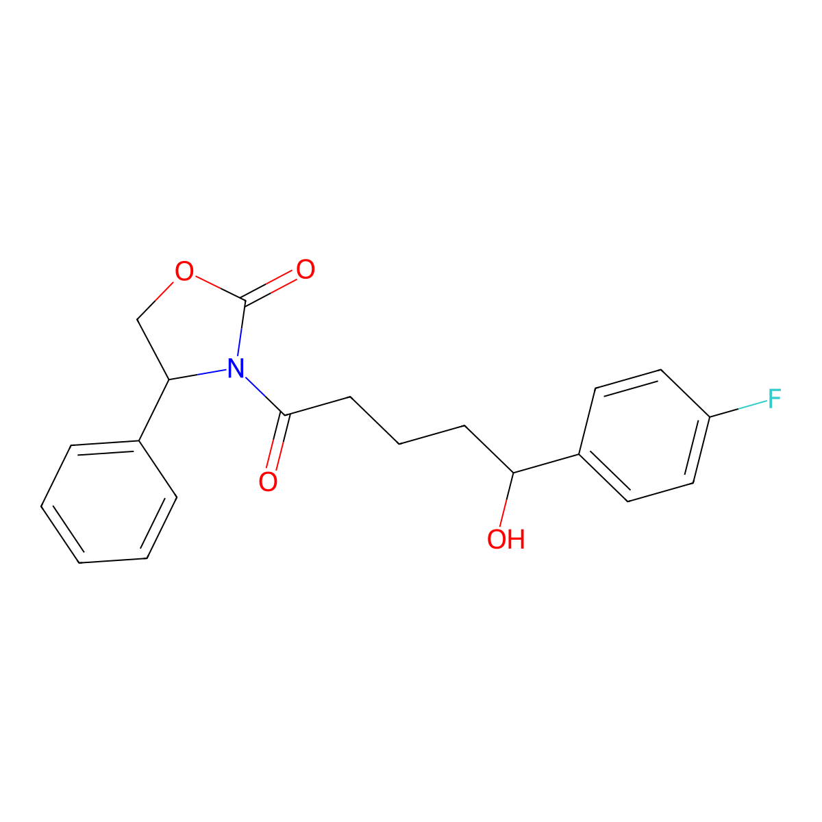 (4S)-3-[(5S)-5-(4-Fluorophenyl)-5-hydroxypentanoyl]-4-phenyl-1,3-oxazolidin-2-one molecular structure, CAS 189028-95-3