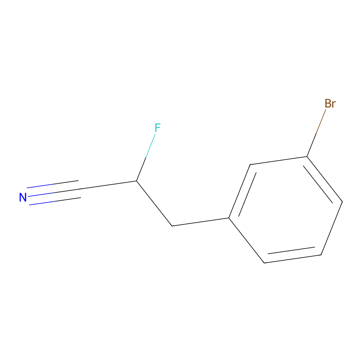 3-(3-Bromophenyl)-2-fluoropropanenitrile molecular structure, CAS 1890298-50-6