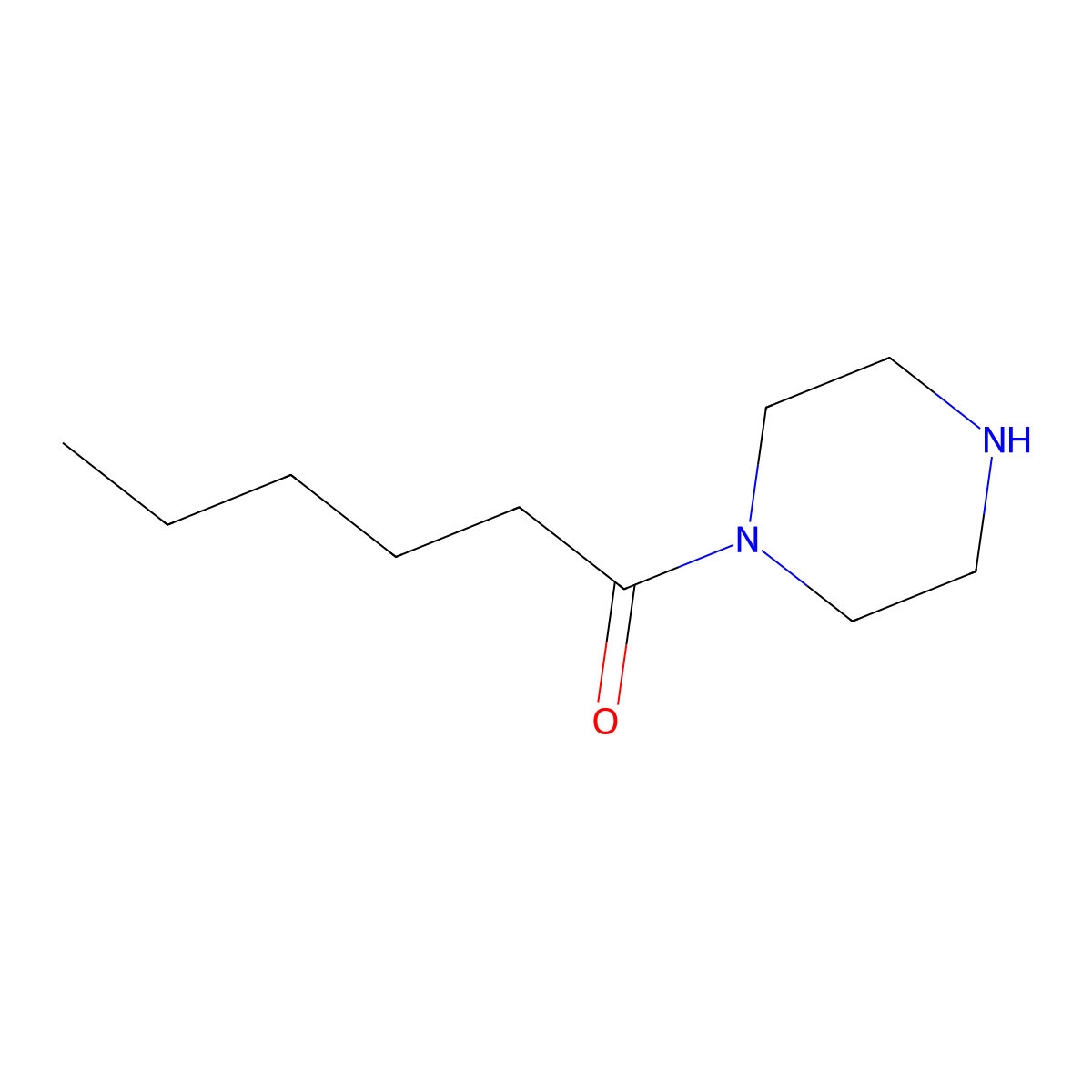 1-Hexanoylpiperazine molecular structure, CAS 18903-05-4