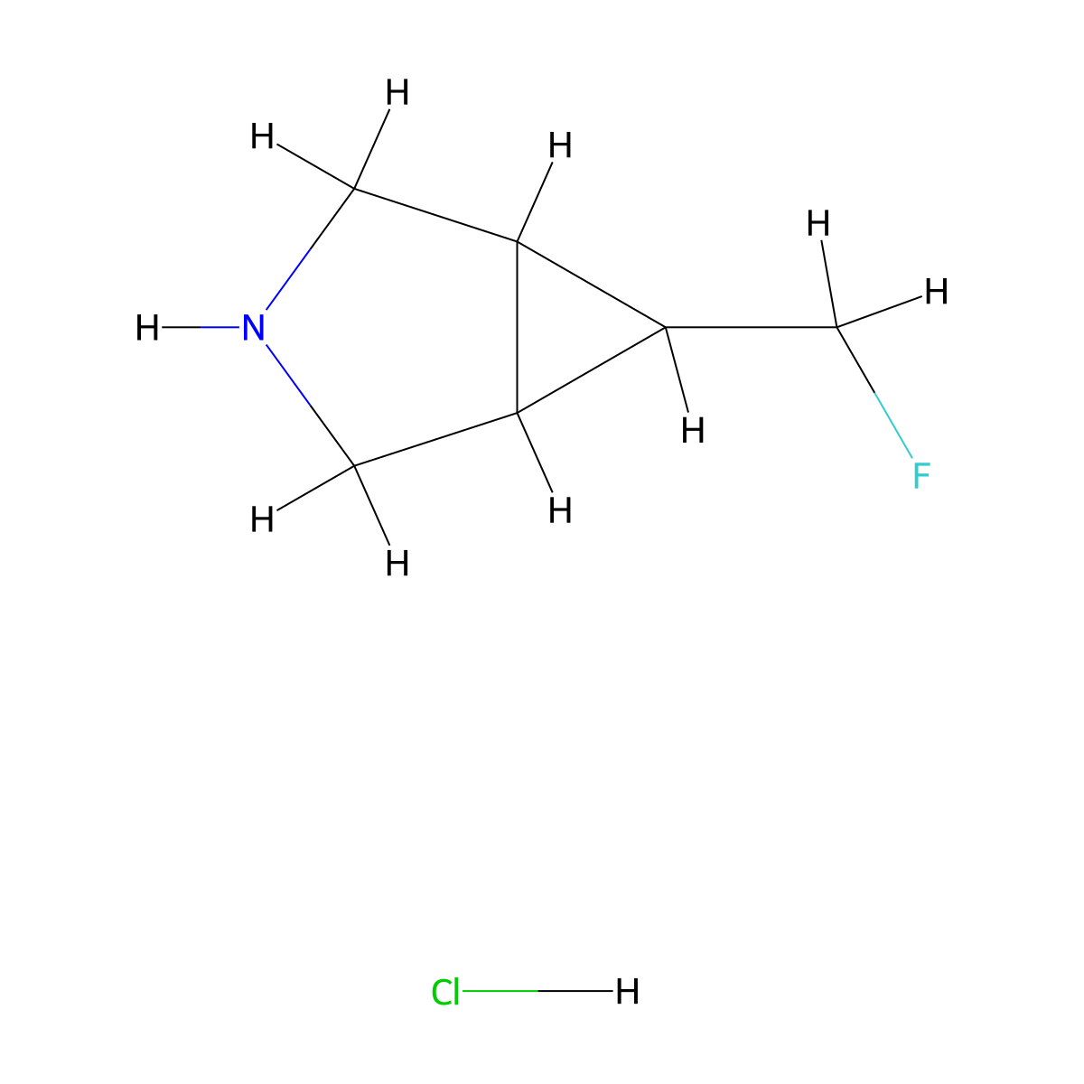 6-(Fluoromethyl)-3-azabicyclo[3.1.0]hexane hydrochloride molecular structure, CAS 1890300-28-3