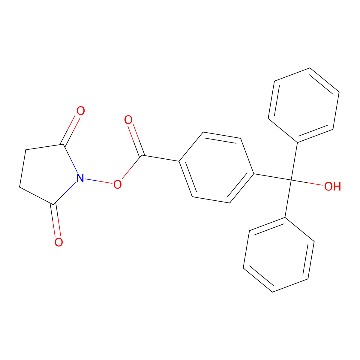 2,5-Dioxopyrrolidin-1-yl 4-(hydroxydiphenylmethyl)benzoate molecular structure, CAS 189032-66-4