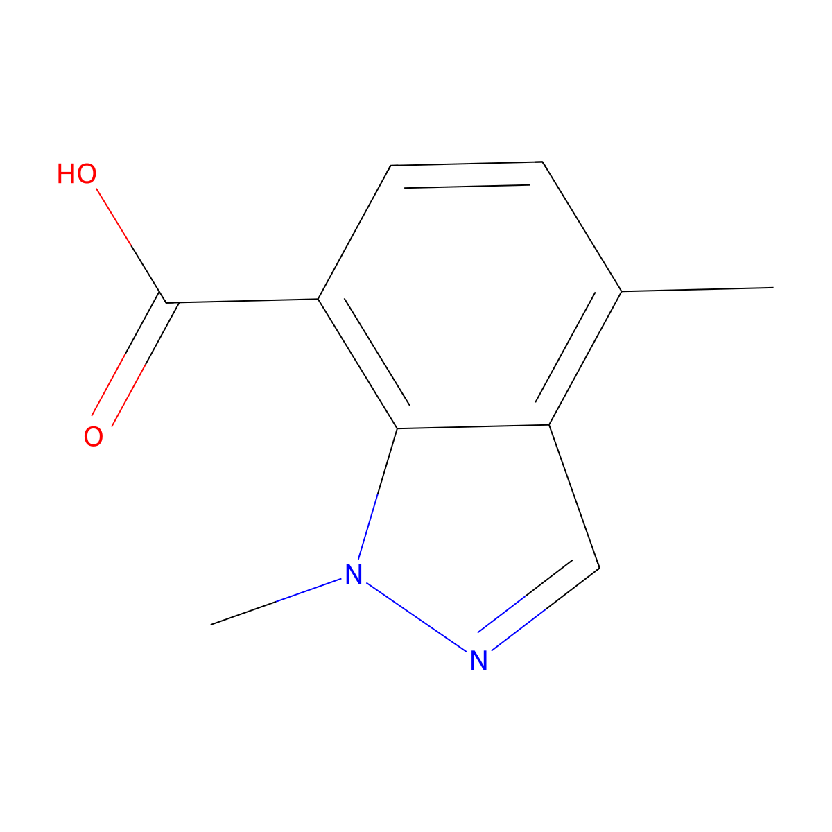 1,4-Dimethyl-1H-indazole-7-carboxylic acid molecular structure, CAS 1890324-90-9