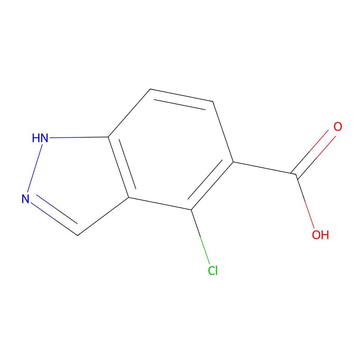4-chloro-1H-indazole-5-carboxylic acid molecular structure, CAS 1890325-99-1