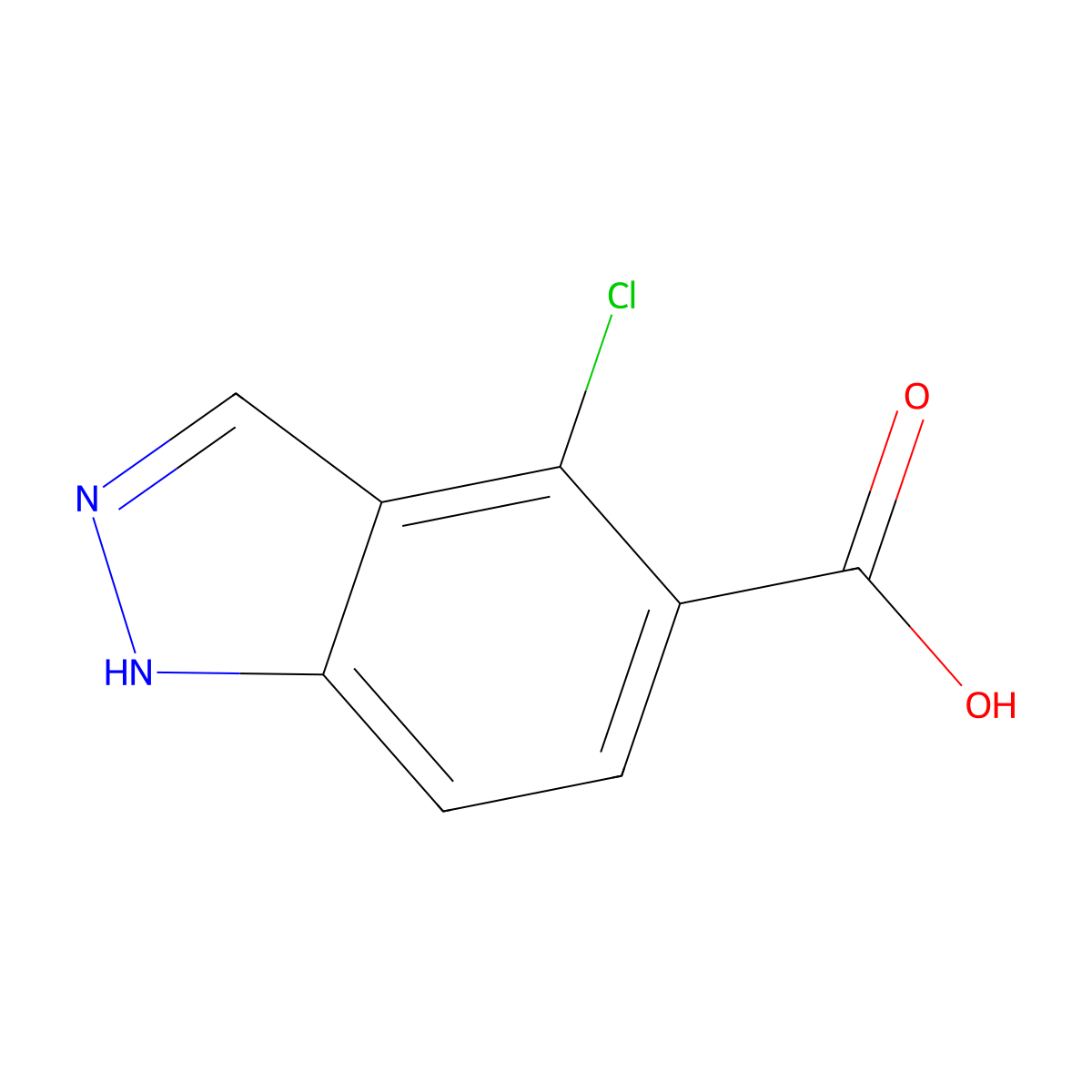 4-chloro-1H-indazole-5-carboxylic acid molecular structure, CAS 1890325-99-1