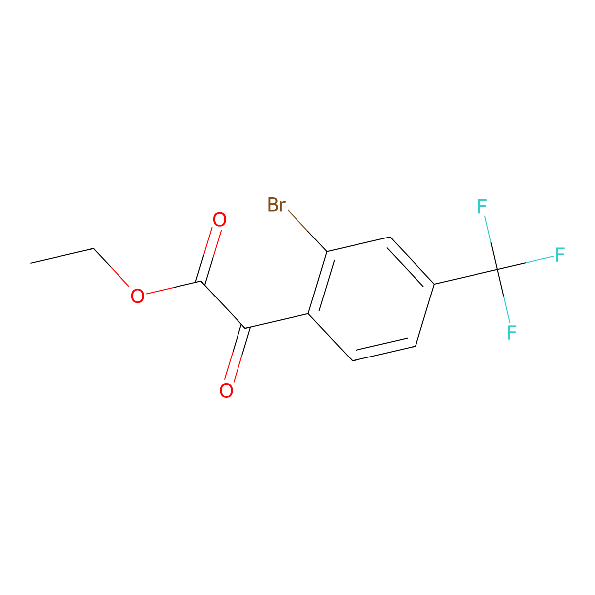 Ethyl 2-bromo-alpha-oxo-4-(trifluoromethyl)benZeneacetate molecular structure, CAS 1890328-49-0