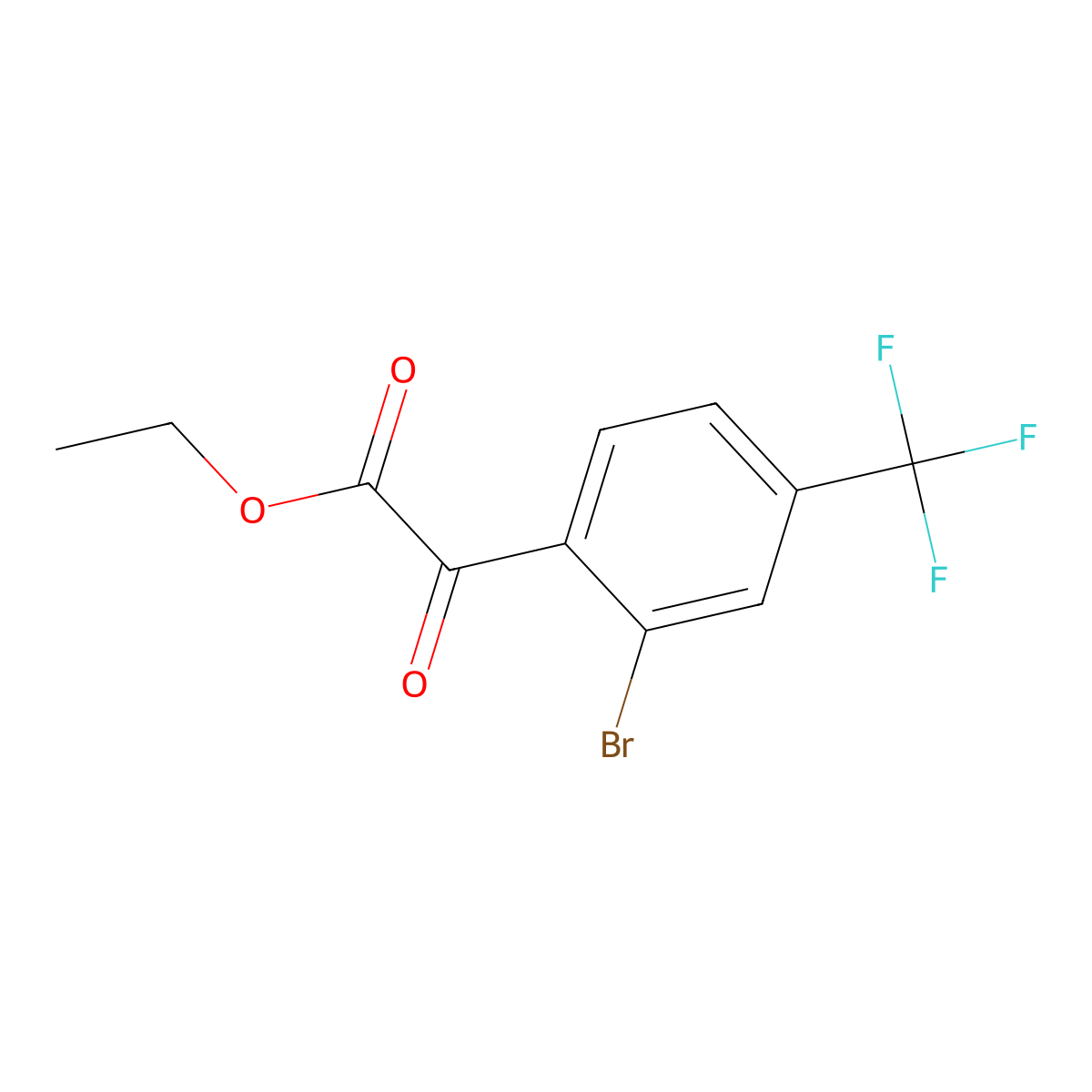 Ethyl 2-bromo-alpha-oxo-4-(trifluoromethyl)benZeneacetate molecular structure, CAS 1890328-49-0