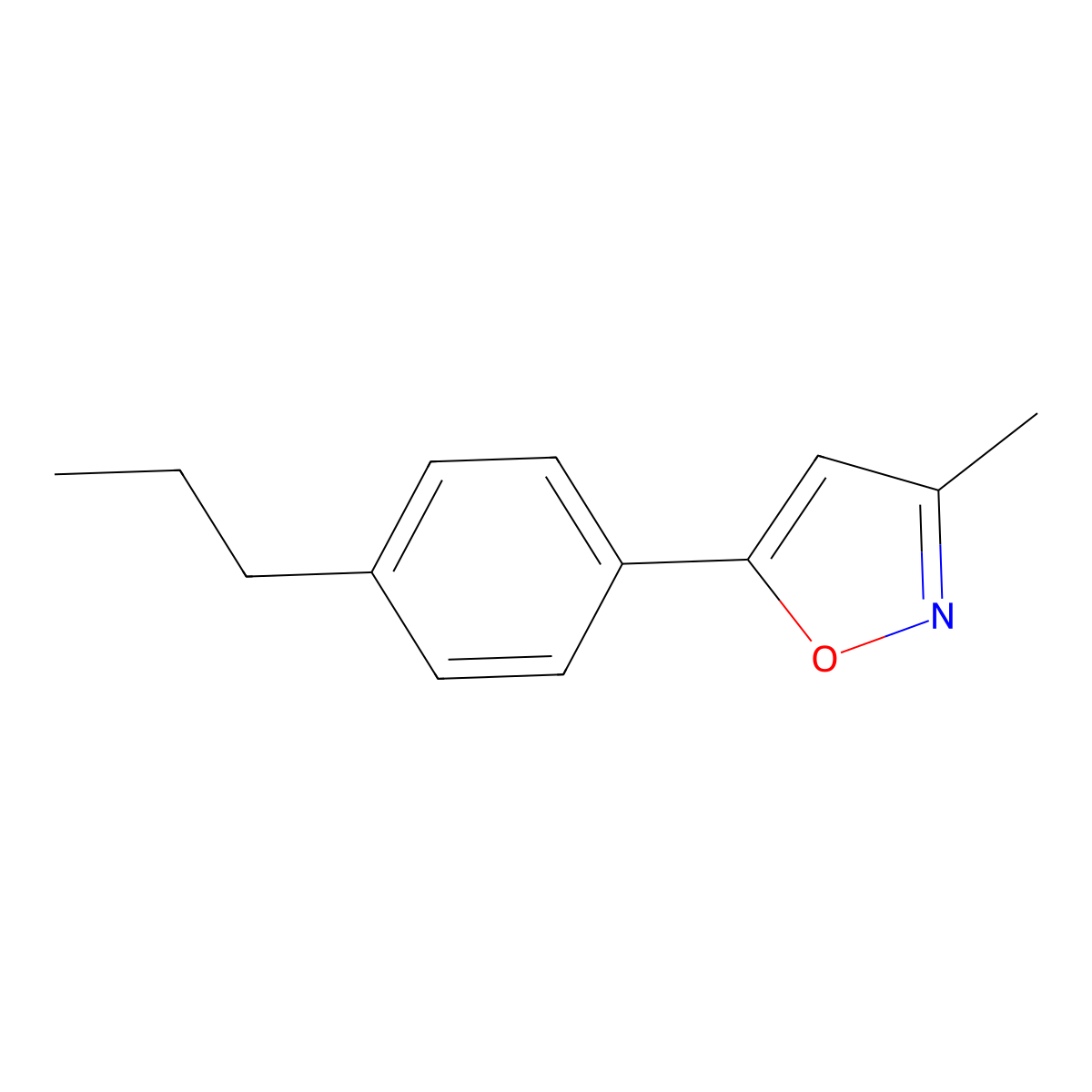 3-Methyl-5-(4-propylphenyl)isoxazole molecular structure, CAS 1890336-91-0