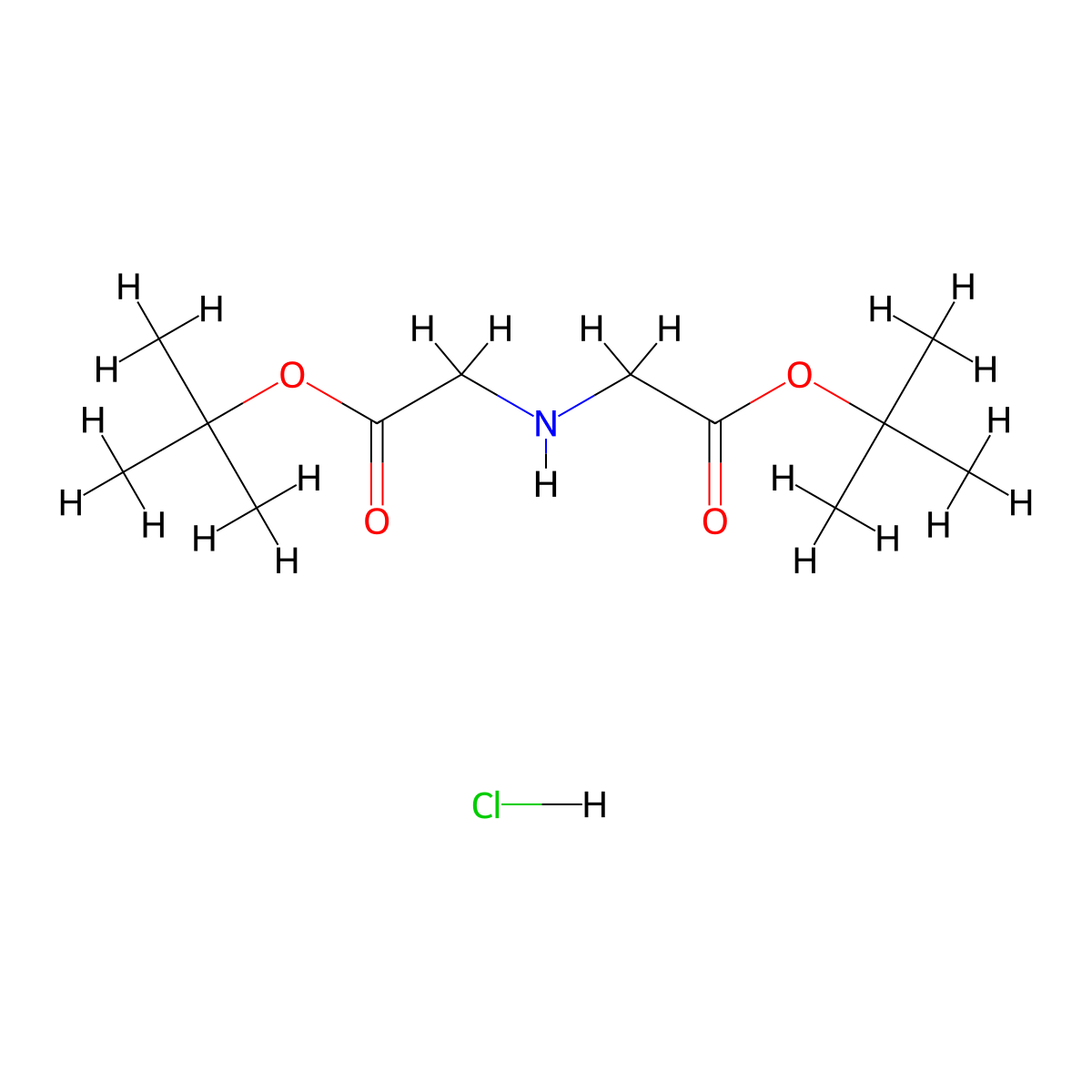 Di-tert-butyl 2,2'-azanediyldiacetate hydrochloride molecular structure, CAS 1890342-88-7