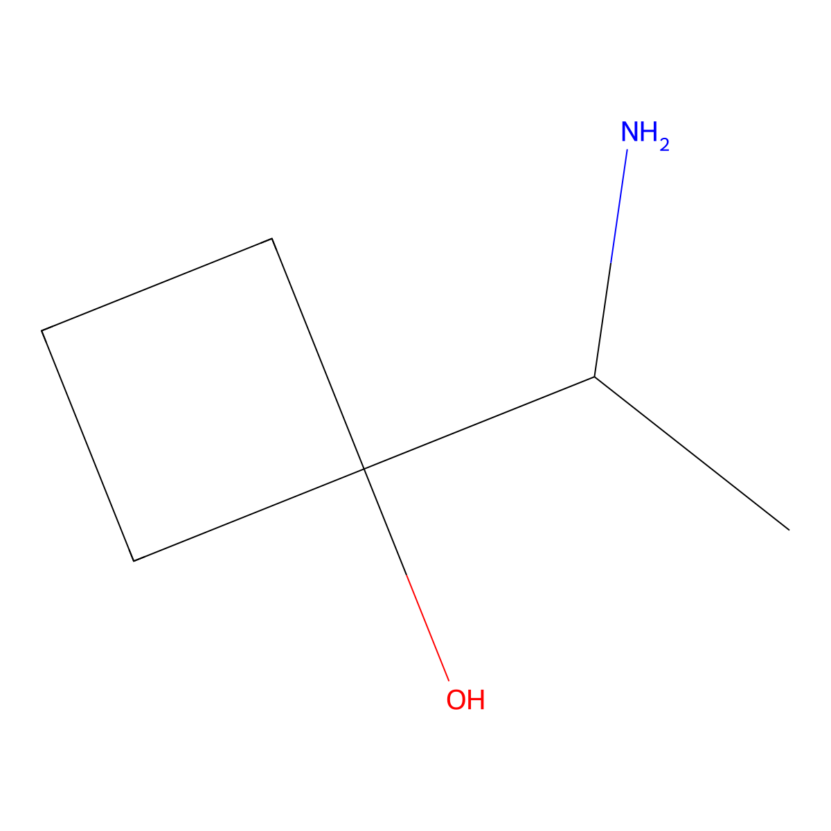 1-(1-Aminoethyl)cyclobutan-1-ol molecular structure, CAS 1890351-18-4