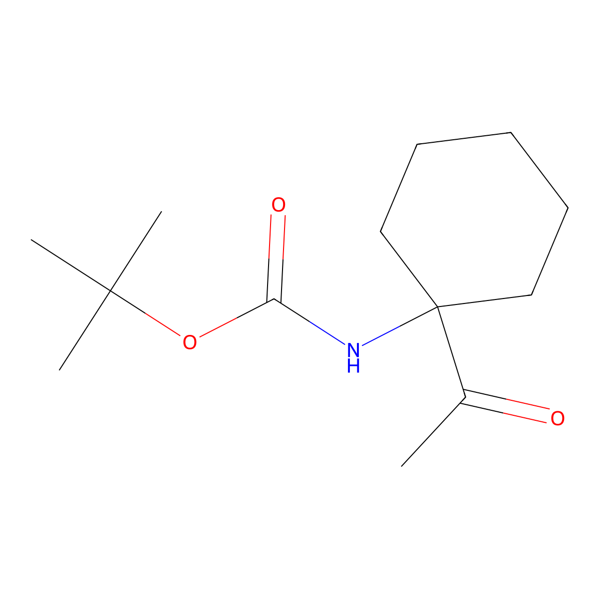 tert-Butyl N-(1-acetylcyclohexyl)carbamate molecular structure, CAS 1890351-22-0