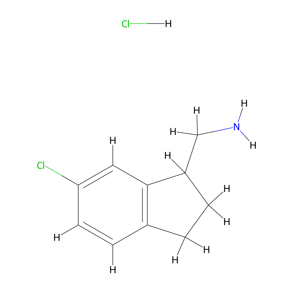 (6-Chloro-2,3-dihydro-1H-inden-1-yl)methanamine hydrochloride molecular structure, CAS 1890354-26-3