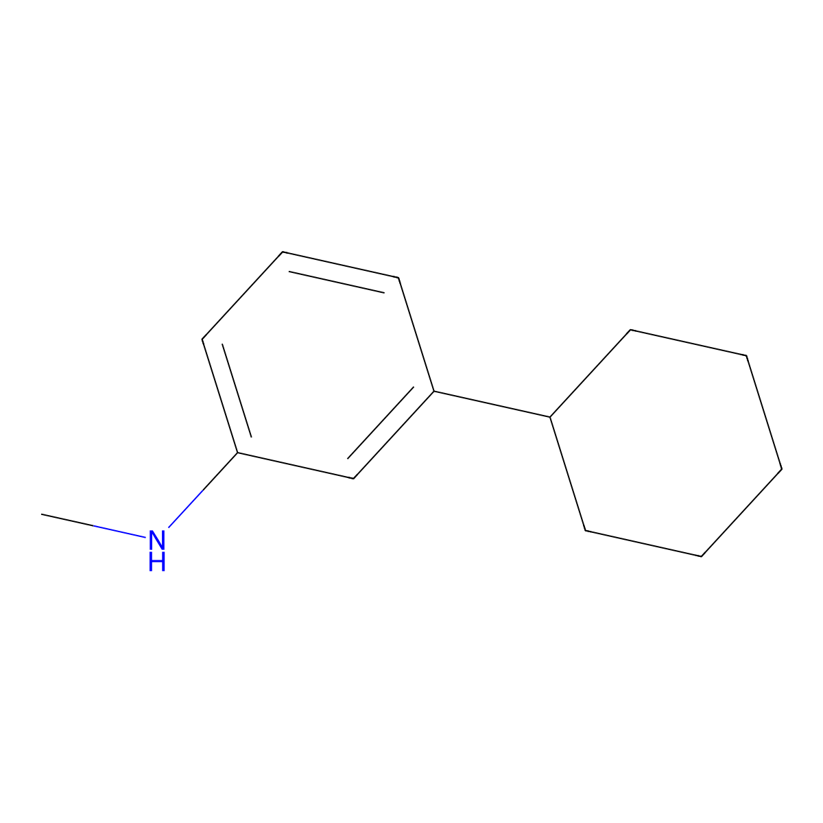3-Cyclohexyl-N-methylaniline molecular structure, CAS 1890383-06-8