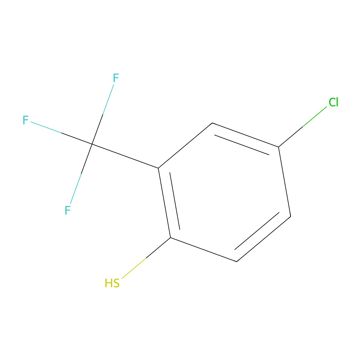 4-Chloro-2-(trifluoromethyl)benzenethiol molecular structure, CAS 18904-34-2