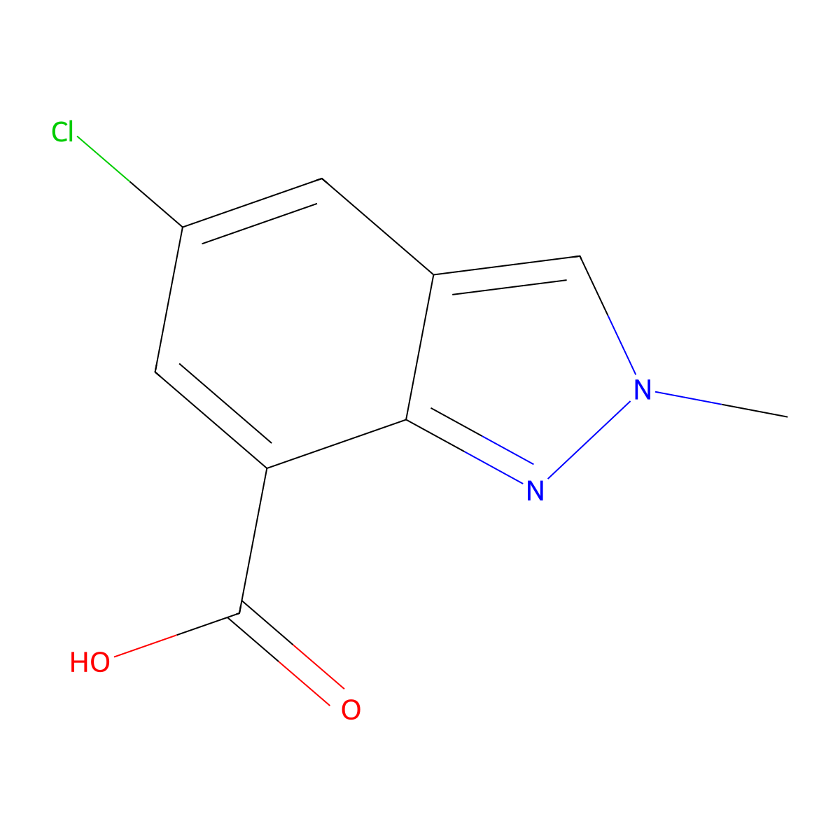 5-chloro-2-methyl-2H-indazole-7-carboxylic acid molecular structure, CAS 1890416-48-4