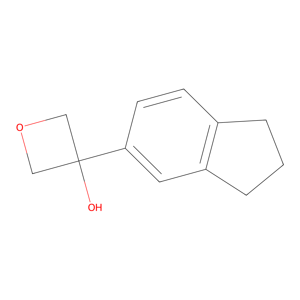 3-(2,3-dihydro-1H-inden-5-yl)oxetan-3-ol molecular structure, CAS 1890428-18-8