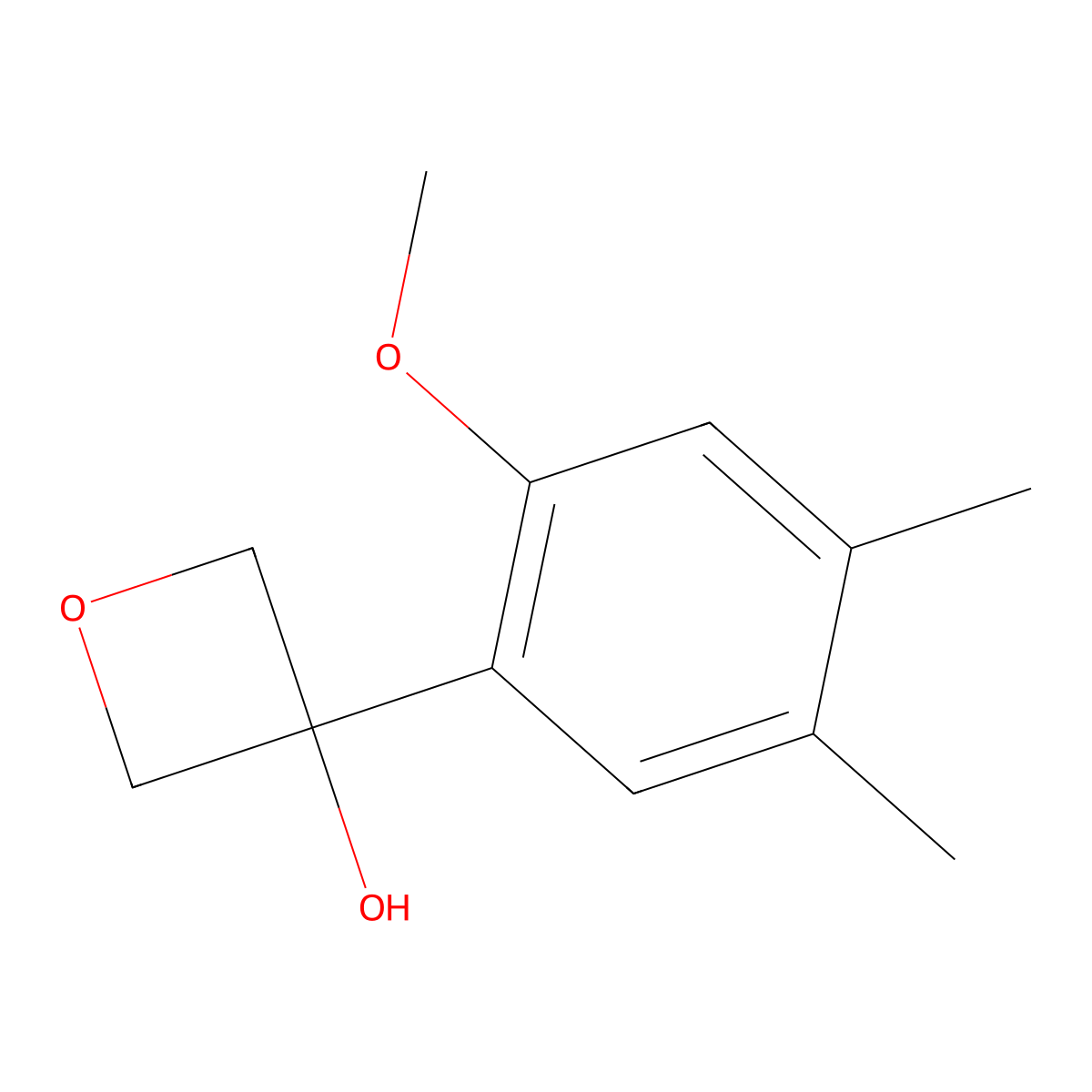 3-(2-Methoxy-4,5-dimethylphenyl)-3-oxetanol molecular structure, CAS 1890428-28-0