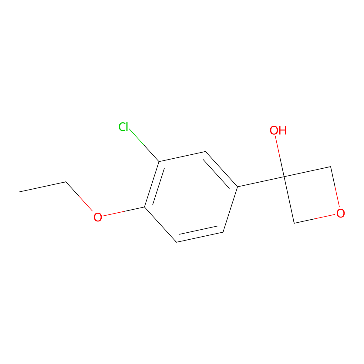 3-(3-Chloro-4-ethoxyphenyl)-3-oxetanol molecular structure, CAS 1890428-33-7