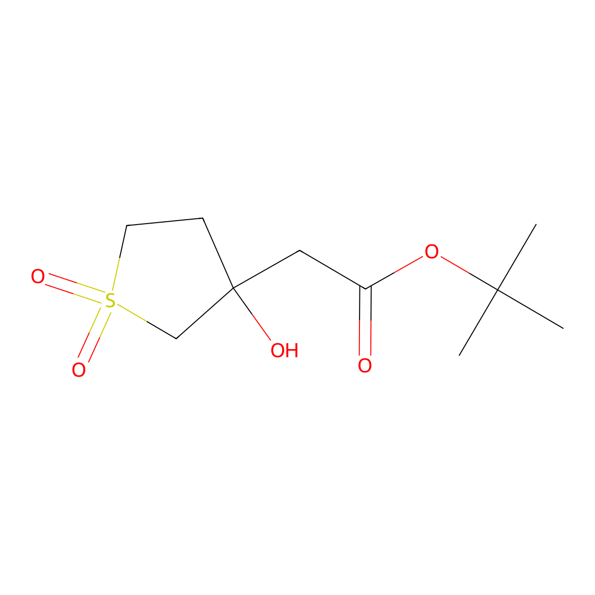 tert-Butyl 2-(3-Hydroxy-1,1-dioxidotetrahydrothiophen-3-yl)acetate molecular structure, CAS 1890438-96-6