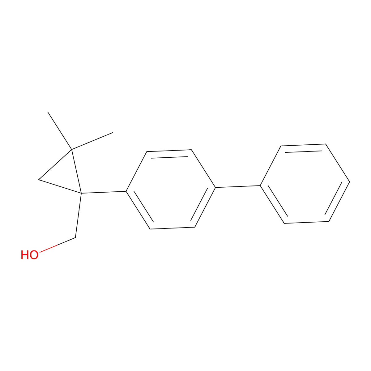 [2,2-Dimethyl-1-(4-phenylphenyl)cyclopropyl]methanol molecular structure, CAS 1890452-75-1