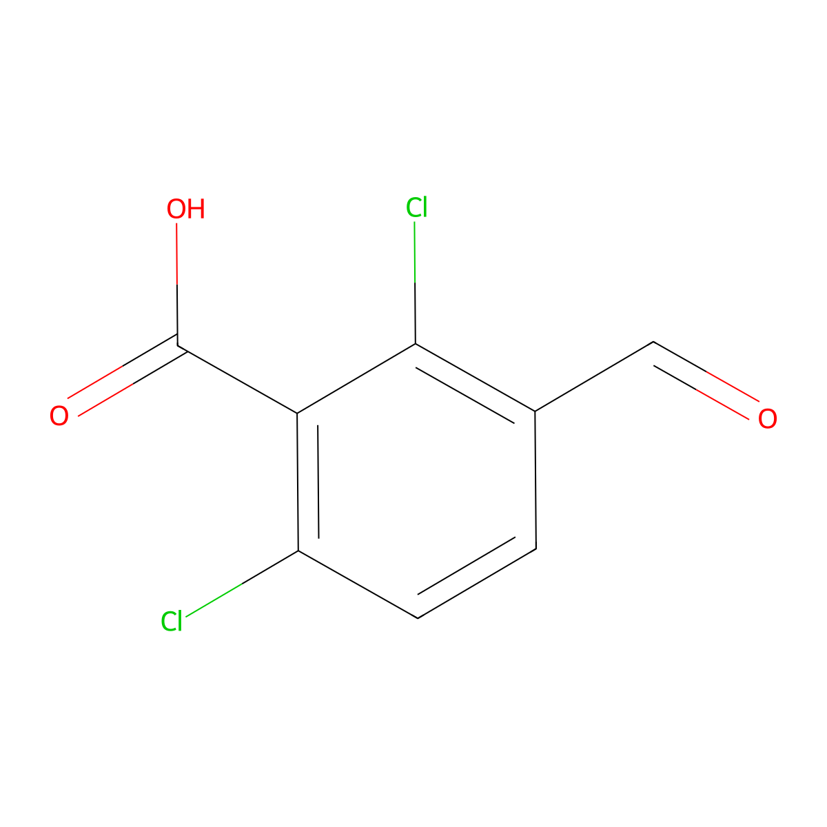 2,6-Dichloro-3-formylbenzoic acid molecular structure, CAS 189046-14-8