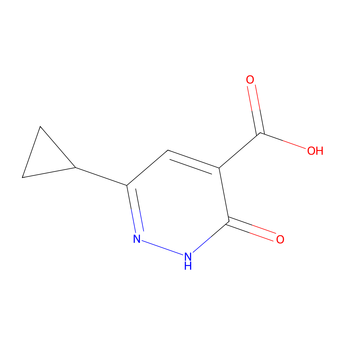 6-Cyclopropyl-3-oxo-2,3-dihydropyridazine-4-carboxylic acid molecular structure, CAS 1890462-30-2