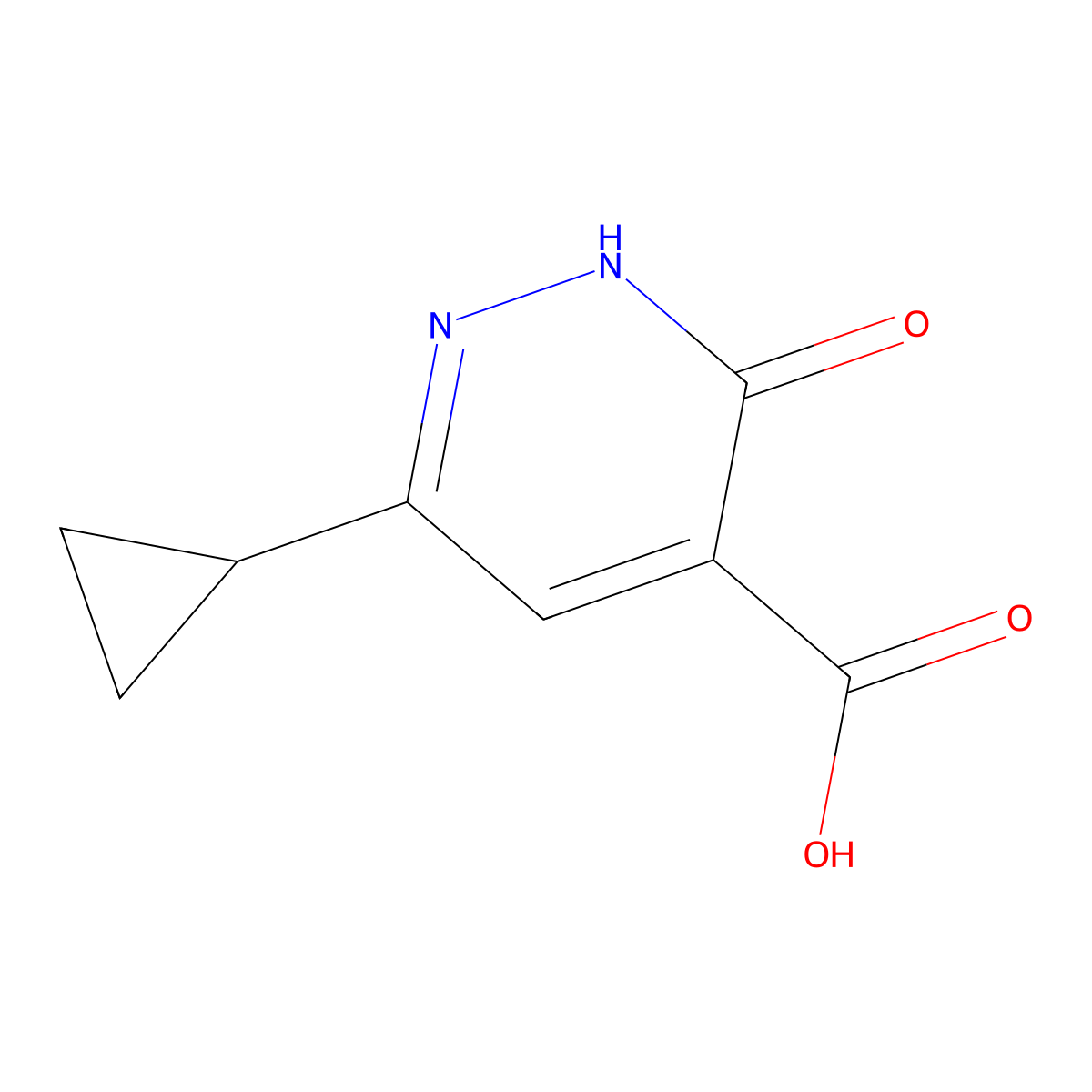 6-Cyclopropyl-3-oxo-2,3-dihydropyridazine-4-carboxylic acid molecular structure, CAS 1890462-30-2