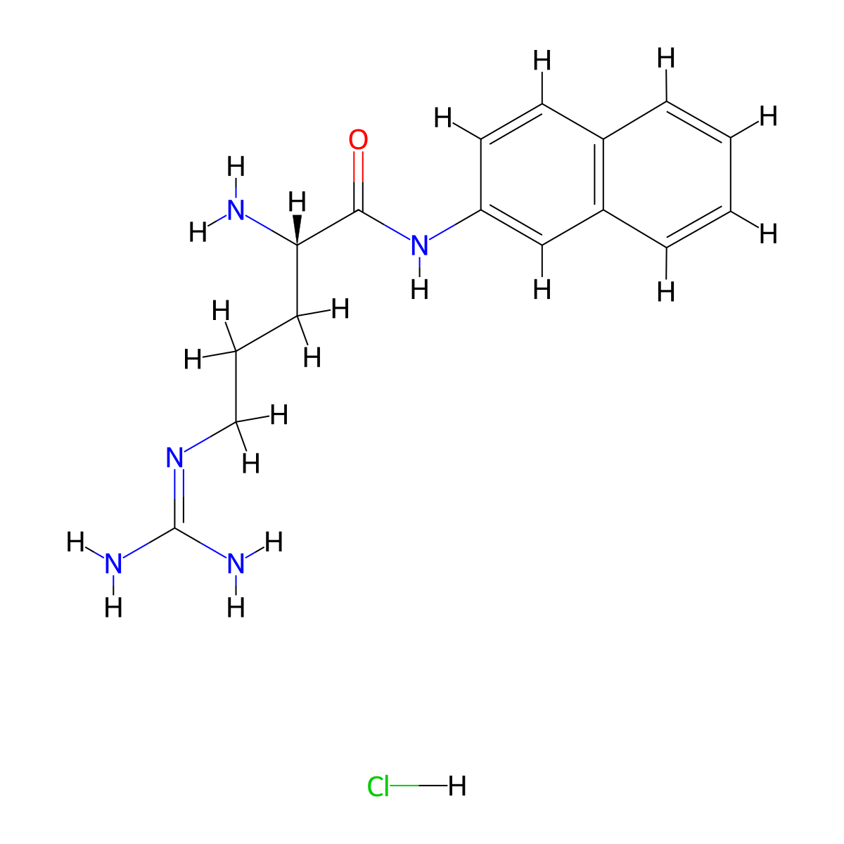 (S)-5-(Amidinoamino)-2-amino-N-2-naphthylvaleramide monohydrochloride molecular structure, CAS 18905-73-2