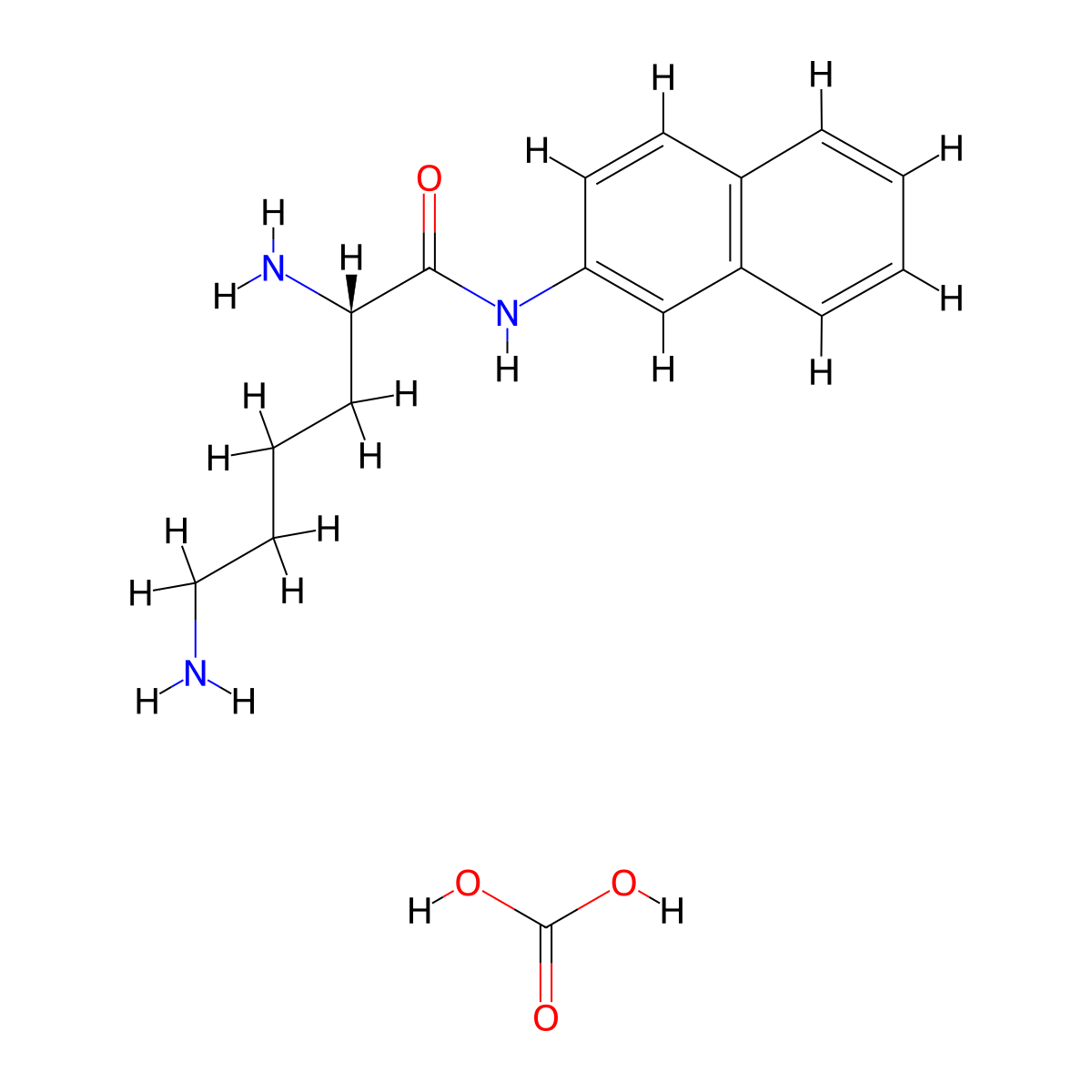 Carbonic acid, compound with (S)-2,6-diamino-N-2-naphthylhexanamide (1:1) molecular structure, CAS 18905-74-3