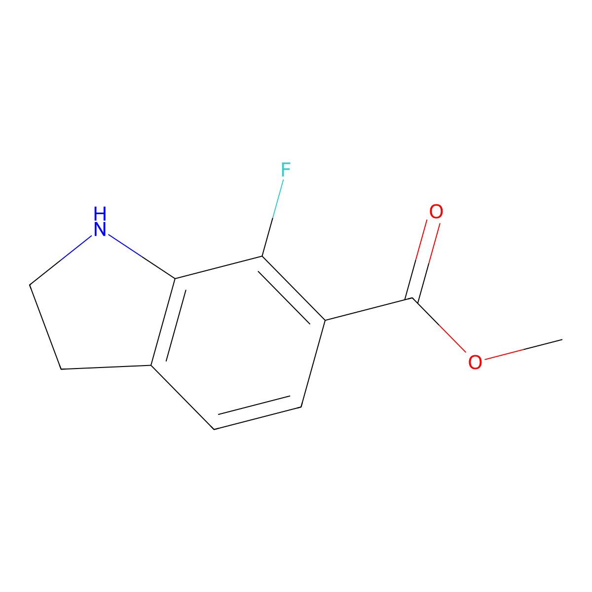 Methyl 7-fluoroindoline-6-carboxylate molecular structure, CAS 1890520-20-3