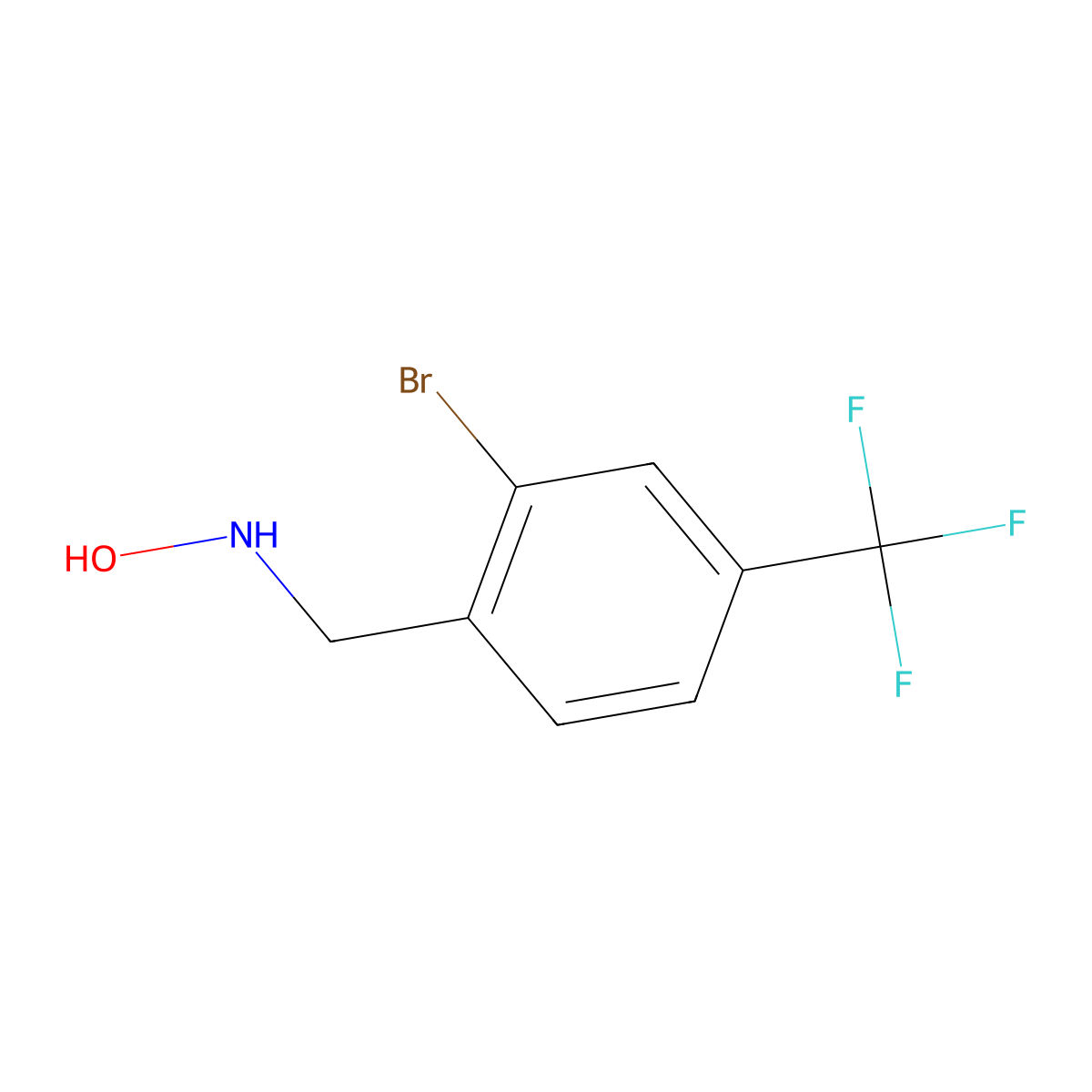 N-{[2-bromo-4-(trifluoromethyl)phenyl]methyl}hydroxylamine molecular structure, CAS 1890524-10-3