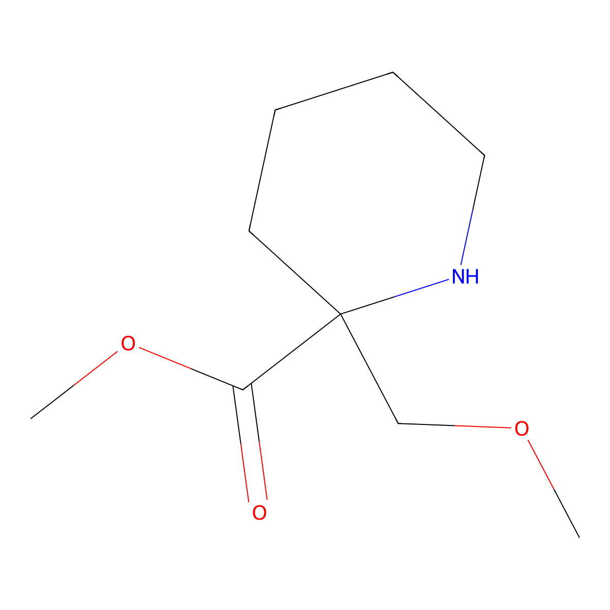 Methyl 2-(methoxymethyl)piperidine-2-carboxylate molecular structure, CAS 1890536-82-9